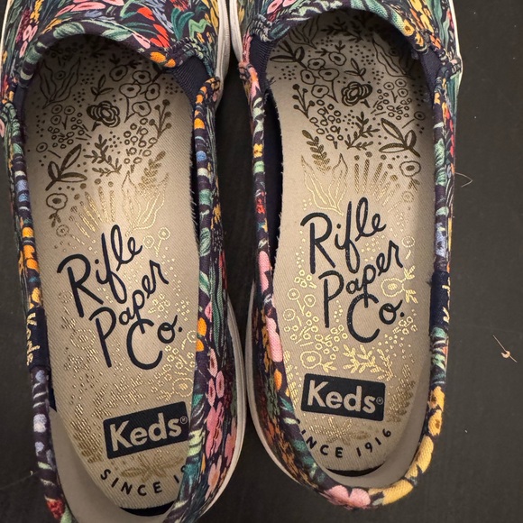 Rifle Paper Co Keds Flower Floral Slip On Shoes 9W - Picture 5 of 7